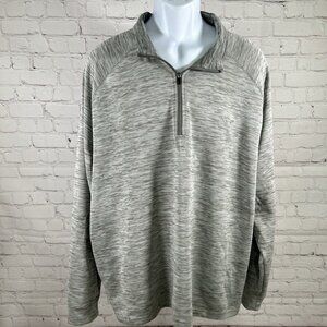 Greg Norman Gray 1/2 Zip Collared Pullover Shark Logo Sweatshirt Men’s XXL